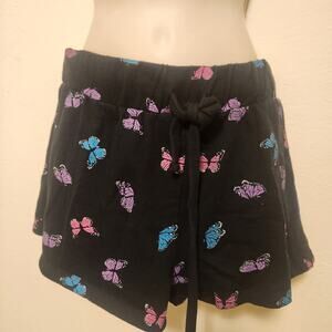 Electric Pink Cotton Blend butterfly shorts size Medium